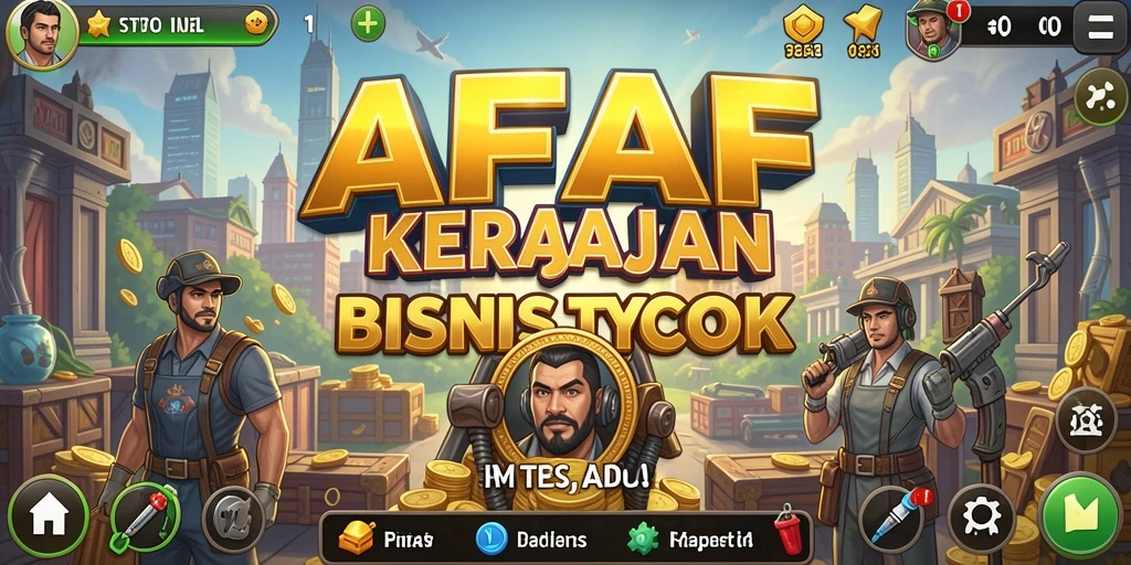 Screenshot utama AFAF menampilkan gameplay Tycoon yang menarik dan interaktif.