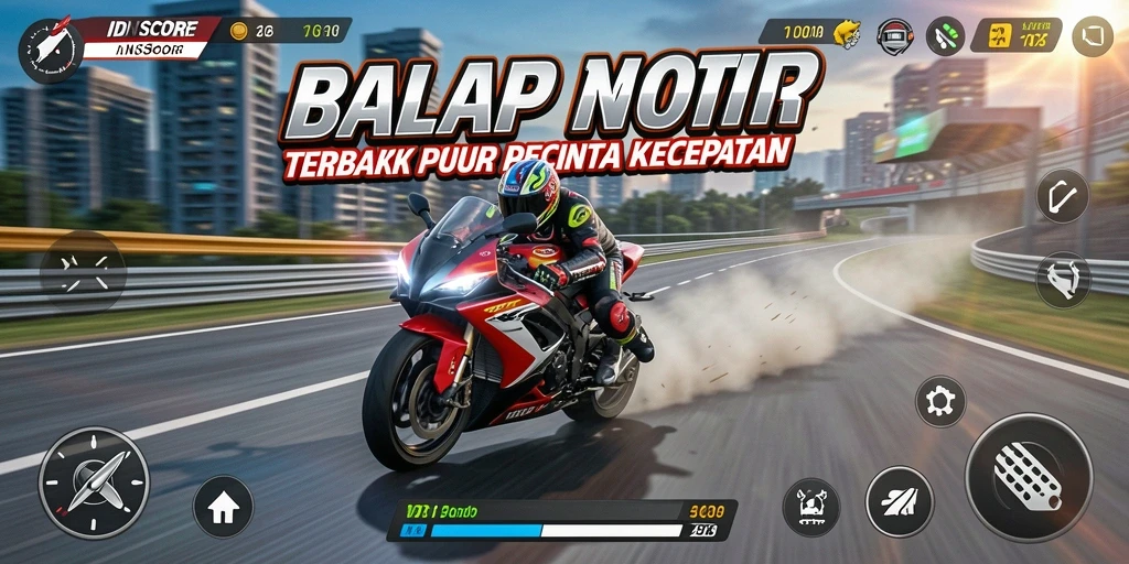 Gameplay seru balap motor di IDNSCORE.