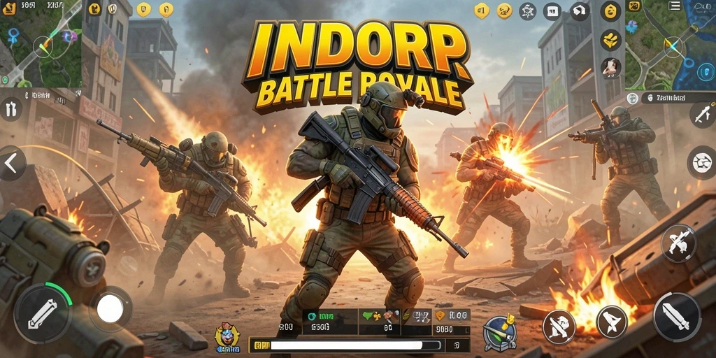 Gameplay INDORP yang seru dalam Battle Royale.