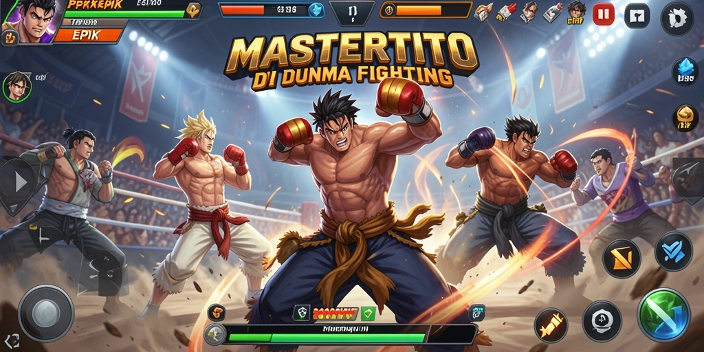 Gameplay MASTERTOTO menampilkan aksi pertarungan yang mendebarkan dan penuh strategi.