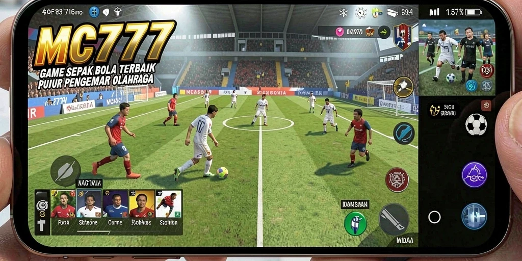 Tampilan gameplay menegangkan di lapangan sepak bola.