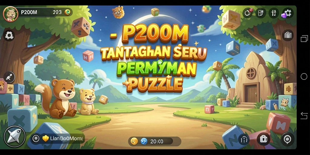 Tampilan gameplay P200M dengan grafis menarik dan tantangan Puzzle yang seru.
