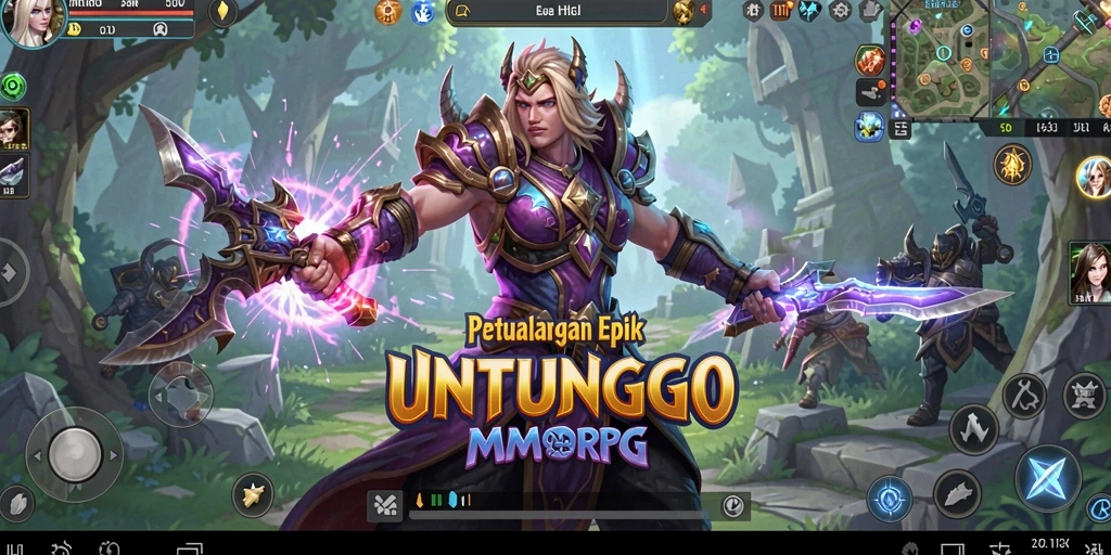 Gambaran gameplay seru dalam dunia UNTUNGGO yang penuh petualangan.