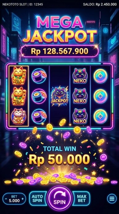 Tampilan antarmuka pengguna aplikasi nekototo yang menarik.